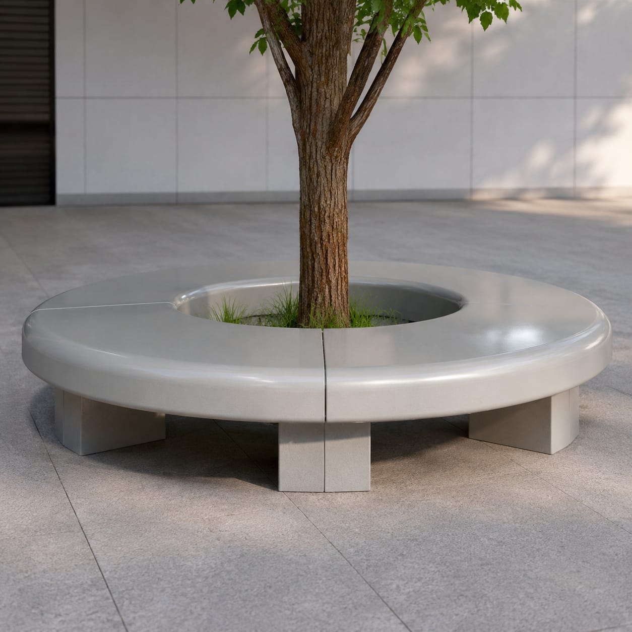 Banc circulaire d’arbre en FRP