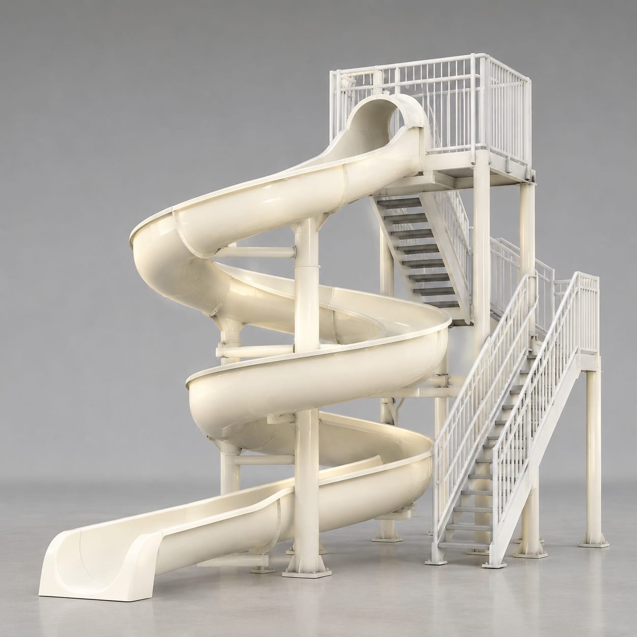 Tour modulaire de toboggans aquatiques en FRP