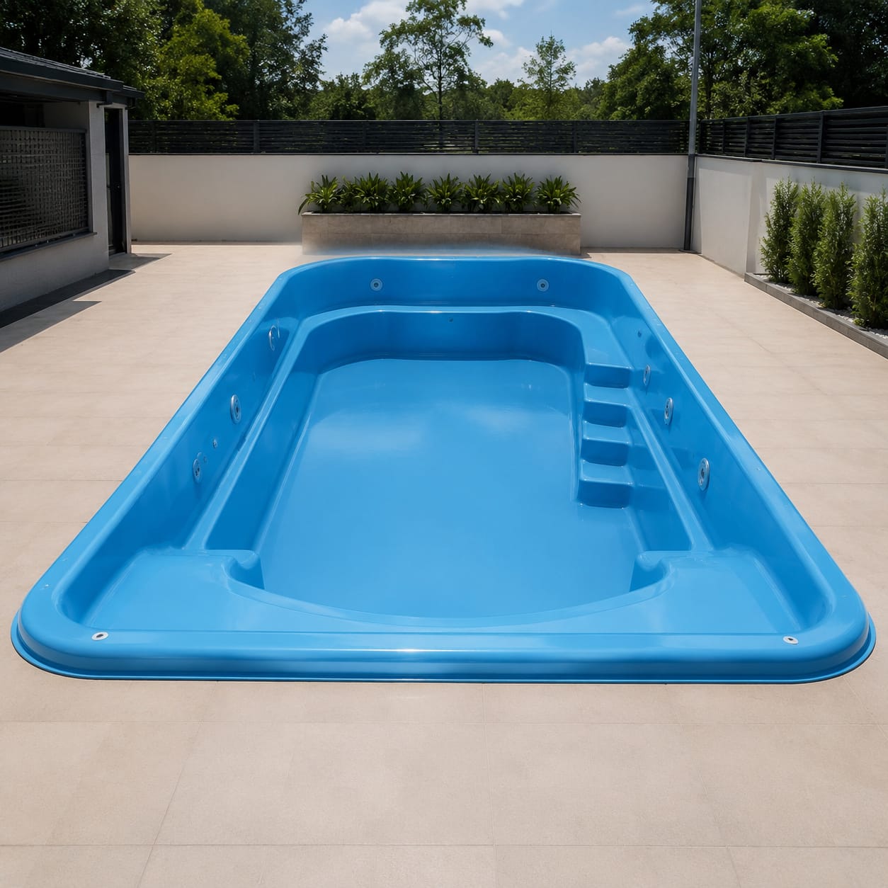 Coque de piscine pour villa et complexe hôtelier en FRP