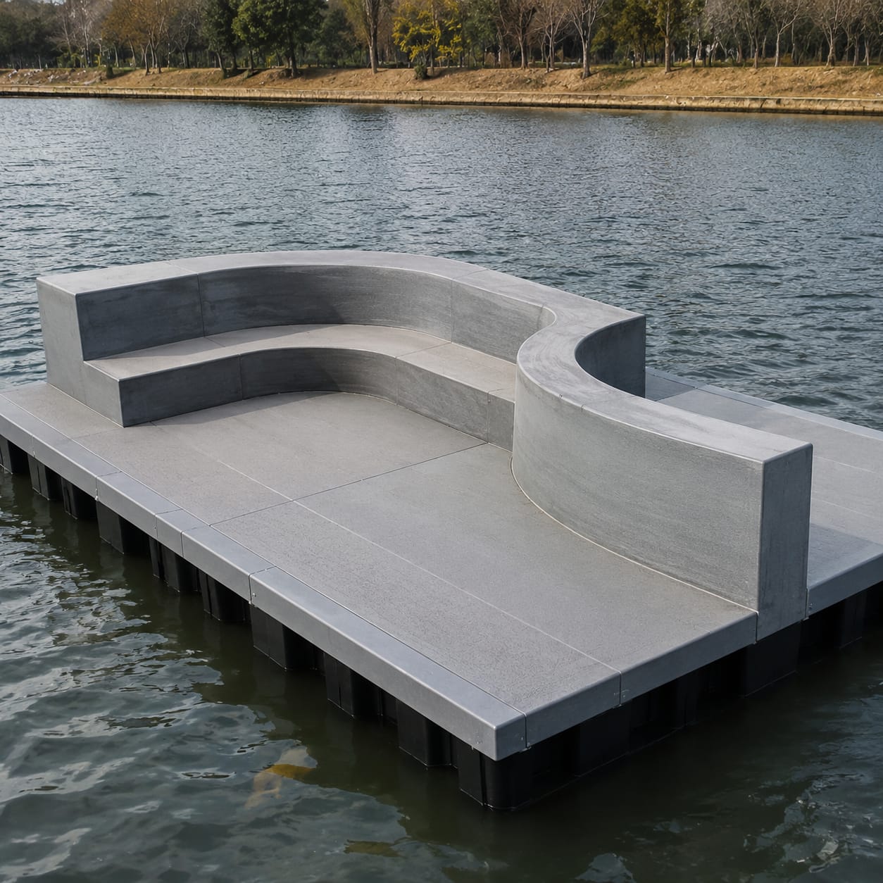 Plateforme d’assise de front de mer en FRP